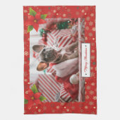 Persoonlijke kerstfoto's Feestdagen Theedoek (Verticaal)