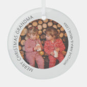 Persoonlijke kerstfoto's glas ornament (Voorkant)