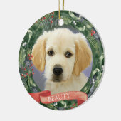 Persoonlijke kerstfoto's keramisch ornament (Links)