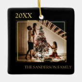 Persoonlijke kerstfoto's keramisch ornament (Voorkant)