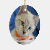 Persoonlijke kerstfoto's met wieltjes keramisch ornament (Rechts)