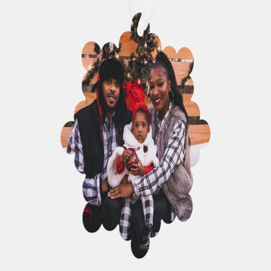 Persoonlijke kerstfoto's ornament kaart (Rechts)