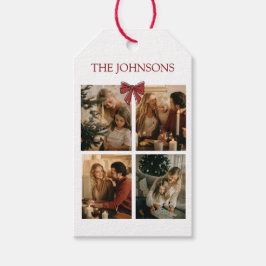 Persoonlijke Kerstfoto's van Familie Cadeaubijslui Cadeaulabel