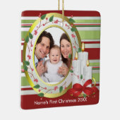 Persoonlijke kerstfoto's voor baby's keramisch ornament (Rechts)
