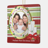 Persoonlijke kerstfoto's voor baby's keramisch ornament (Links)