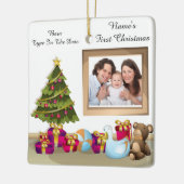 Persoonlijke kerstfoto's voor baby's keramisch ornament (Links)