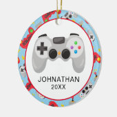 Persoonlijke kerstgamer keramisch ornament (Links)