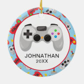 Persoonlijke kerstgamer keramisch ornament (Achterkant)