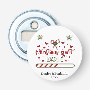 Persoonlijke Kerstgeest aan het laden Button Flesopener