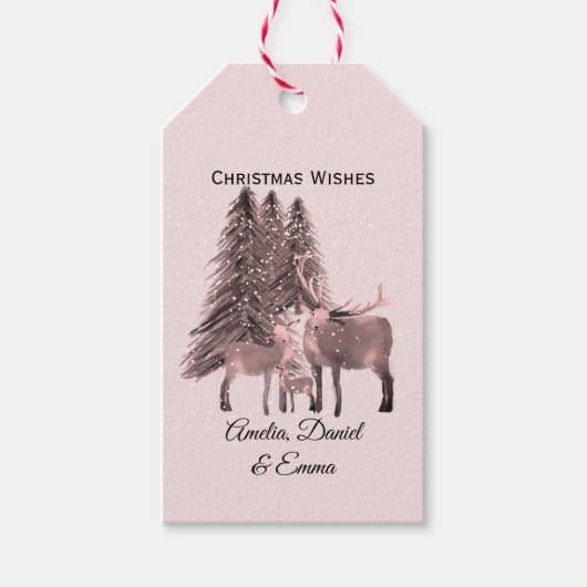 Persoonlijke Kerstgeschenklabels voor een Hertenge Cadeaulabel (Voorkant)