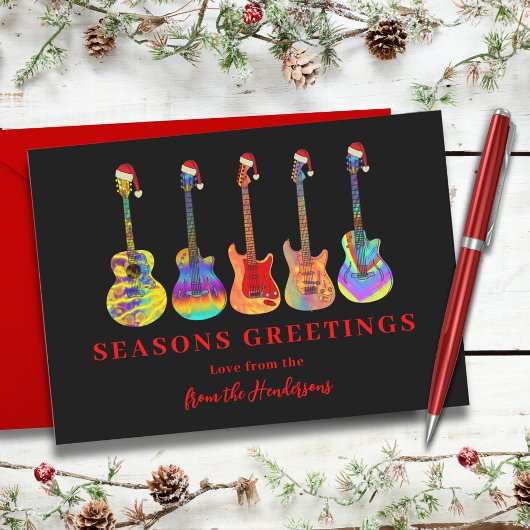 Persoonlijke Kerstgitaren Prettige Feestdagen Feestdagenkaart
