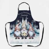 Persoonlijke kerstgnomes in waterverf schort (Voorkant)