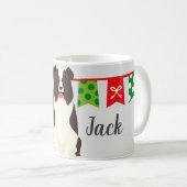 Persoonlijke Kerstgrens Collie Koffiemok (Voorkant rechts)