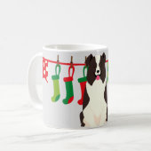 Persoonlijke Kerstgrens Collie Koffiemok (Voorkant links)