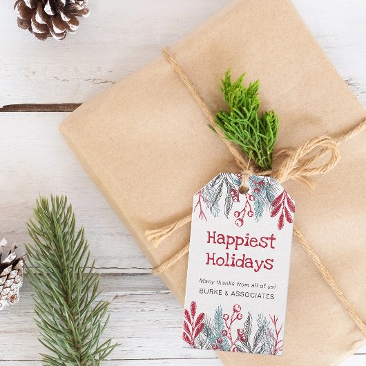 Persoonlijke kerstgroen bedrijfsgeschenken cadeaulabel
