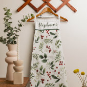 Persoonlijke Kerstgroen & Rode Bessen Schort