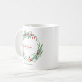 Persoonlijke kerstgroen-waterverf mok (Voorkant links)