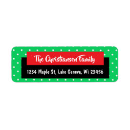 Persoonlijke kerstgroene rode Stippen feestdag Etiket