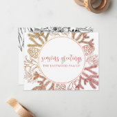 Persoonlijke kerstgroet op kerstkaart notitiekaartje (Voorkant / Achterkant in situ)