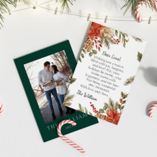 Persoonlijke Kerstgroet Smaragdgroene kaart