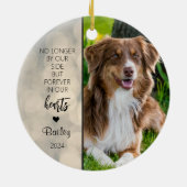 Persoonlijke Kerstherdenking voor honden Keramisch Ornament (Achterkant)