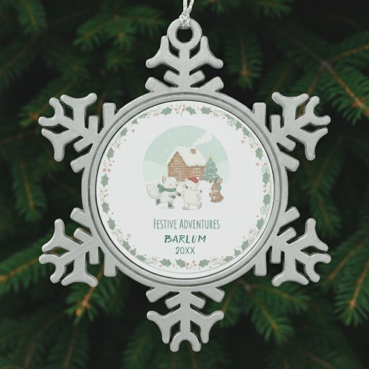 Persoonlijke Kerstherinneringen Tin Sneeuwvlok Ornament