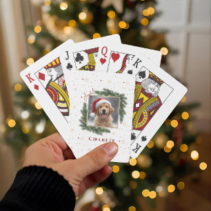 Persoonlijke kersthuisdierfoto – Kerst Pokerkaarten