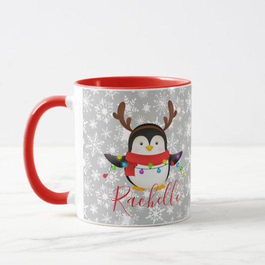 Persoonlijke kerstingpinguïn mok (Links)