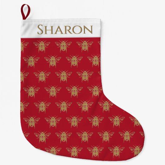 Persoonlijke kerstinname met Gold Bee Grote Kerstsok (Voorkant)