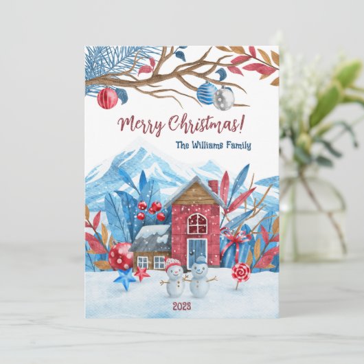 Persoonlijke kerstkaart (Staand voorkant)