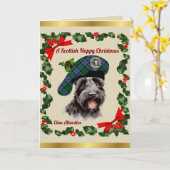 Persoonlijke Kerstkaart Allardice Scottie Dog Kaart (Gele Bloem)