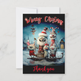 Persoonlijke kerstkaart bedankt aankondiging