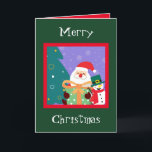 Persoonlijke  kerstkaart en Snowman-feestkaart Bedankkaart<br><div class="desc">geïnspireerde kerstkaart voor kerstman en Snowman,  die op maat gemaakt kan worden met familiefoto en -naam</div>