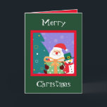 Persoonlijke  kerstkaart en Snowman-feestkaart Bedankkaart<br><div class="desc">geïnspireerde kerstkaart voor kerstman en Snowman,  die op maat gemaakt kan worden met familiefoto en -naam</div>