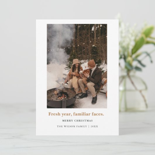 Persoonlijke kerstkaart | Festieve gezinsuitdrukki Kaart (Staand voorkant)