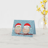 Persoonlijke kerstkaart - Fluitende uil Kaart (Gele Bloem)