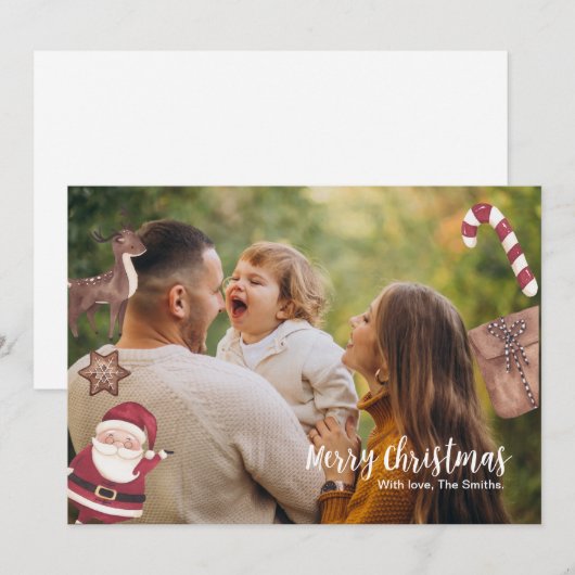 Persoonlijke kerstkaart kaart (Voorkant / Achterkant)