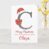 Persoonlijke kerstkaart - Letter C Kaart (Gele Bloem)