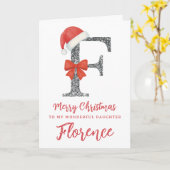 Persoonlijke kerstkaart - Letter F Kaart (Gele Bloem)