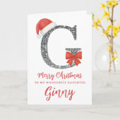 Persoonlijke kerstkaart - Letter G Kaart (Gele Bloem)