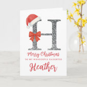 Persoonlijke kerstkaart - Letter H Kaart (Gele Bloem)