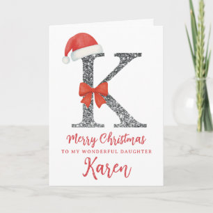 Persoonlijke kerstkaart - Letter K Kaart