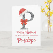 Persoonlijke kerstkaart - Letter P Kaart (Gele Bloem)