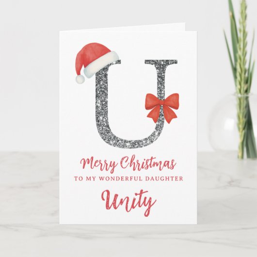 Persoonlijke kerstkaart - Letter U Kaart (Voorkant)