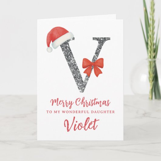 Persoonlijke kerstkaart - Letter V Kaart (Voorkant)