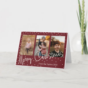 Persoonlijke Kerstkaart met 3 foto collage Feestdagen Kaart
