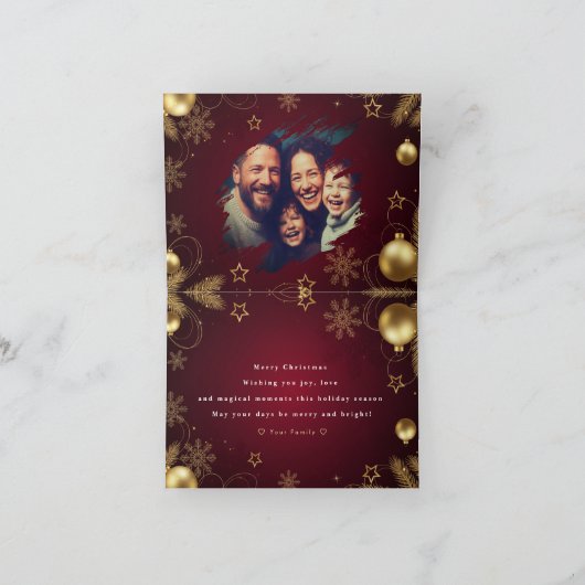 Persoonlijke kerstkaart met aangepaste boodschap bedankkaart (Binnen)