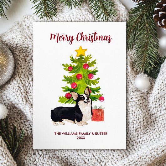 Persoonlijke Kerstkaart met Corgi-hond