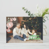 Persoonlijke kerstkaart met decoraties kaart (Staand voorkant)