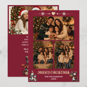 Persoonlijke kerstkaart met familiefoto